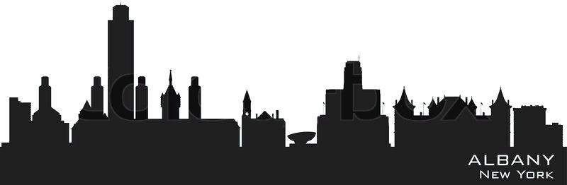 800x262 New York Skyline Silhouette New Skyline Detailed Vector Silhouette