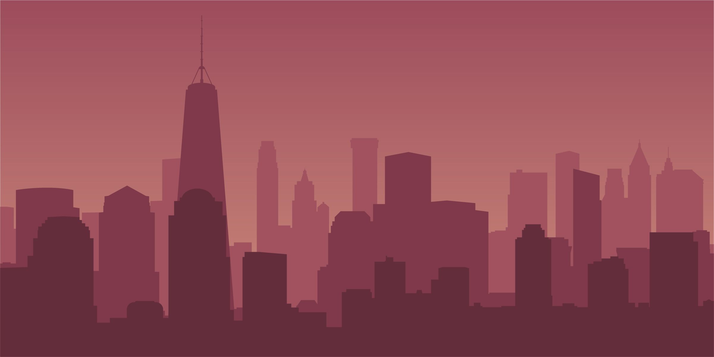 2401x1201 New York City Skyline Vector