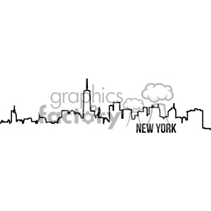 300x300 Royalty Free New York City Skyline Vector Art Outline 402334
