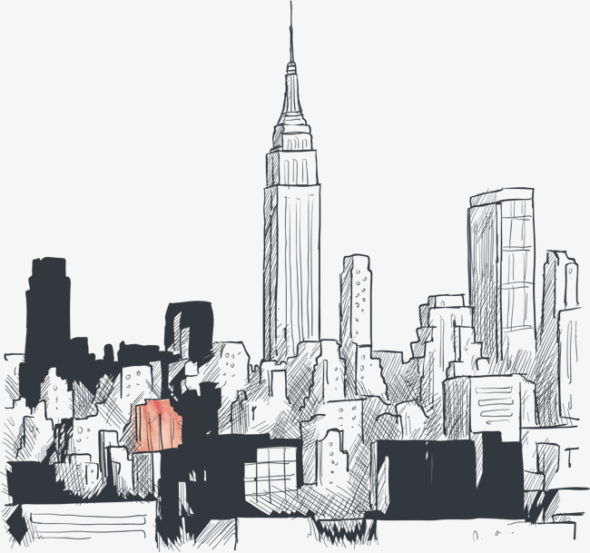 650x609 Hand Painted New York City Building, New Vector, City Vector