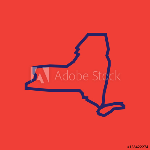 500x500 Geometric Outline Of New York State
