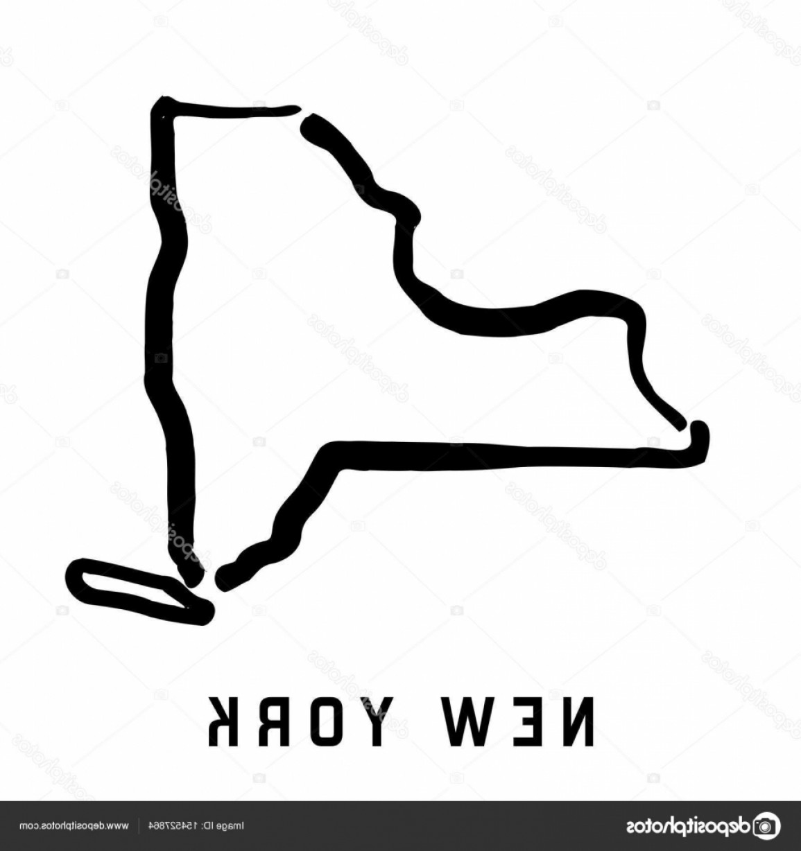 1155x1228 New York State Map Outline Vector Geekchicpro