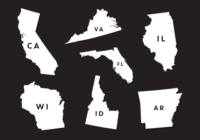 700x490 State Outlines Free Vector Art