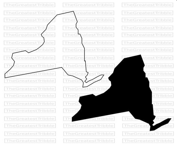 570x472 New York State Map Svg Png Jpg Vector Graphic Clip Art New Etsy