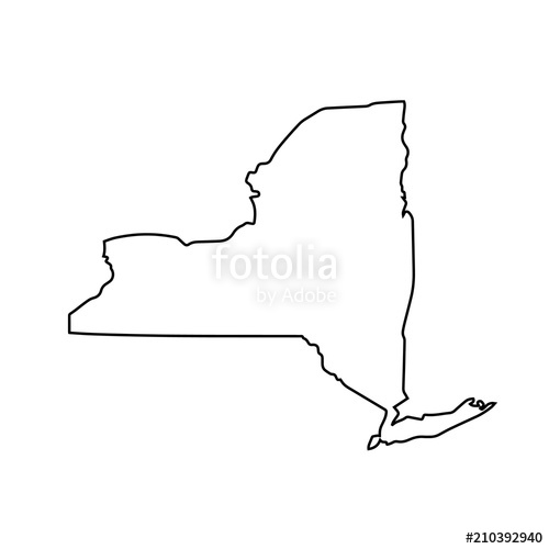 500x500 Map Of New York State. Vector Illustration Stock Image And