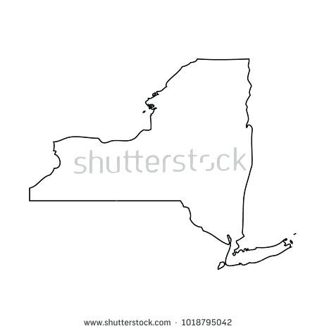 450x470 Maps New York Map Outline State Smooth Simplified Us Shape
