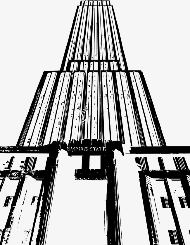 650x835 Empire State Building In New York Painted Vector Pen, Building