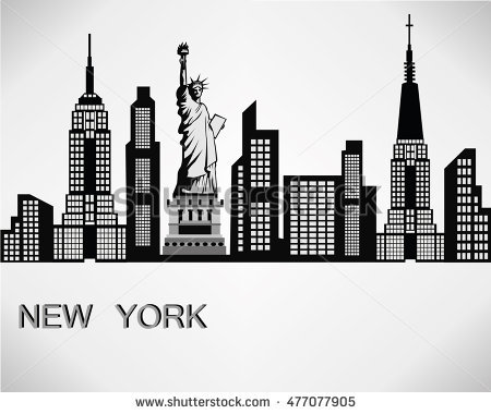450x380 New York City Skyline Outline Desktop Backgrounds