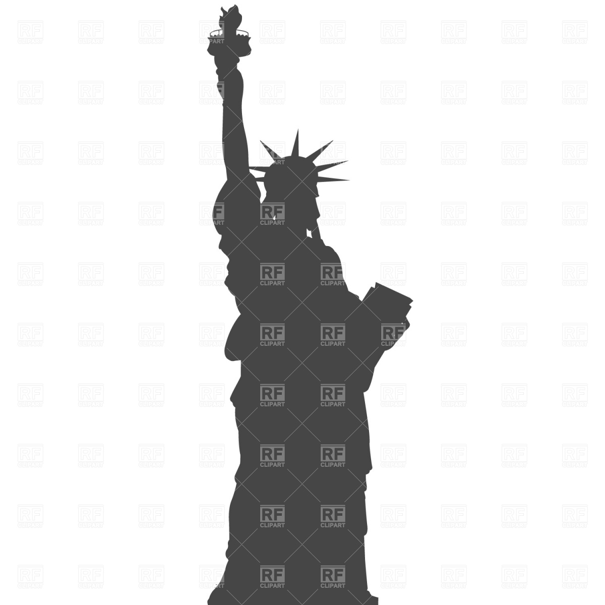 1200x1200 Silhouette Of Statue Of Liberty In New York Vector Image Vector