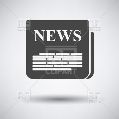 400x400 Newspaper Icon On Gray Background With Round Shadow Vector Image