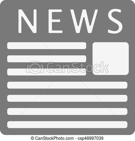 450x470 Newspaper Icon. Illustration Flat Vector Eps 10.