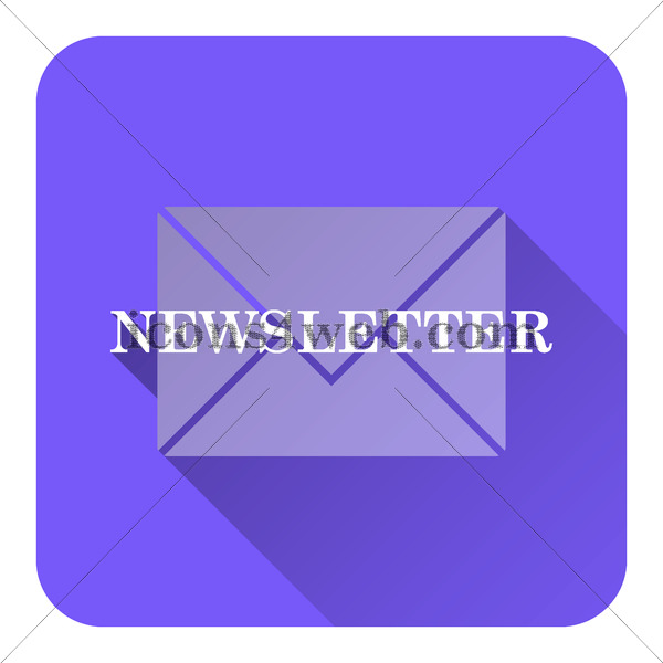 600x600 Newsletter Flat Icon With Long Shadow Vector