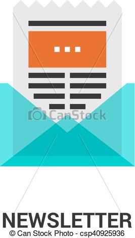 267x470 Newsletter Icon Concept. Modern Flat Line Vector Illustration Icon
