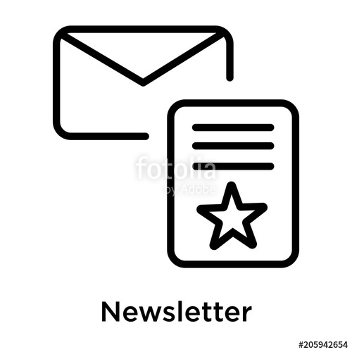 500x500 Newsletter Icon Vector Sign And Symbol Isolated On White