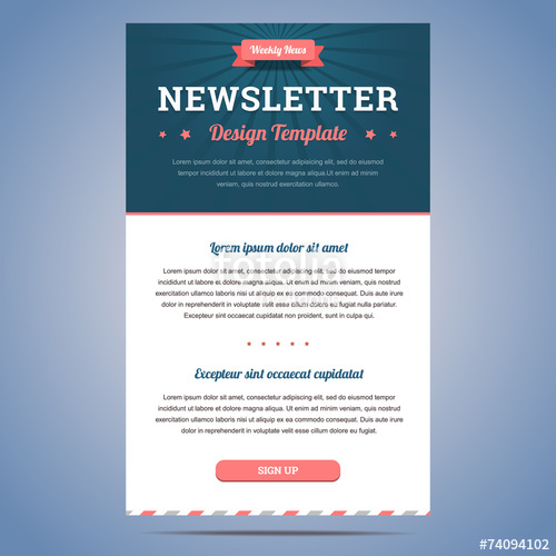 500x500 Newsletter Design Template Stock Image And Royalty Free Vector