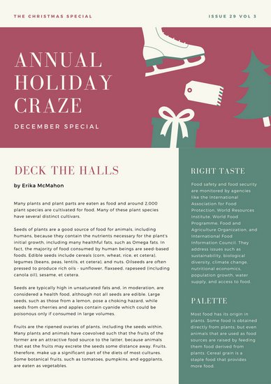 388x550 Red Green Beige Vector Christmas Newsletter