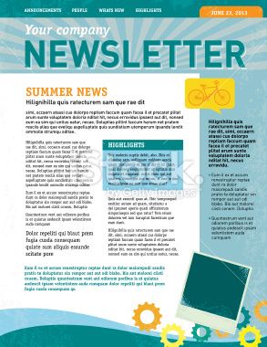 293x380 Vector Illustration Of A Company Newsletter Design Template With