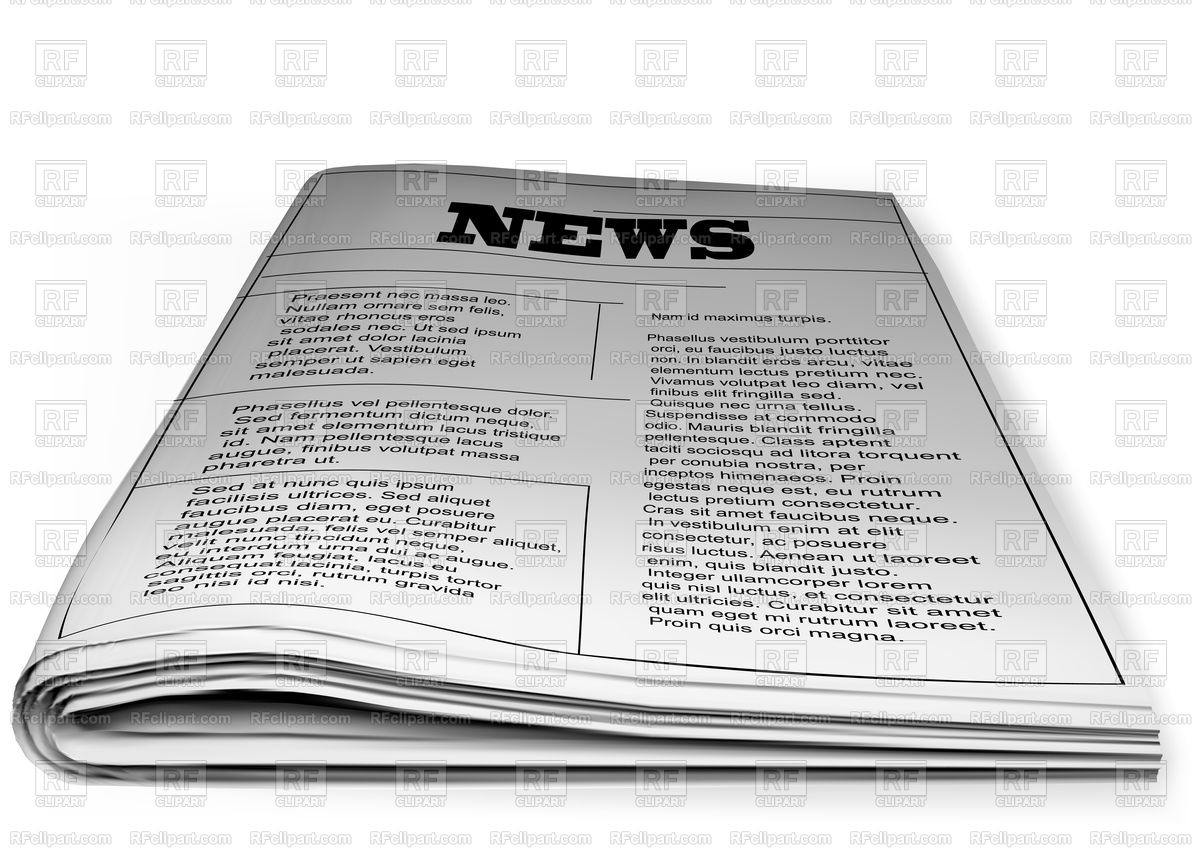 1200x849 Newspaper On White Isolated On White Background Vector Image