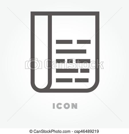 450x470 Newspaper Vector Icon On White Background.