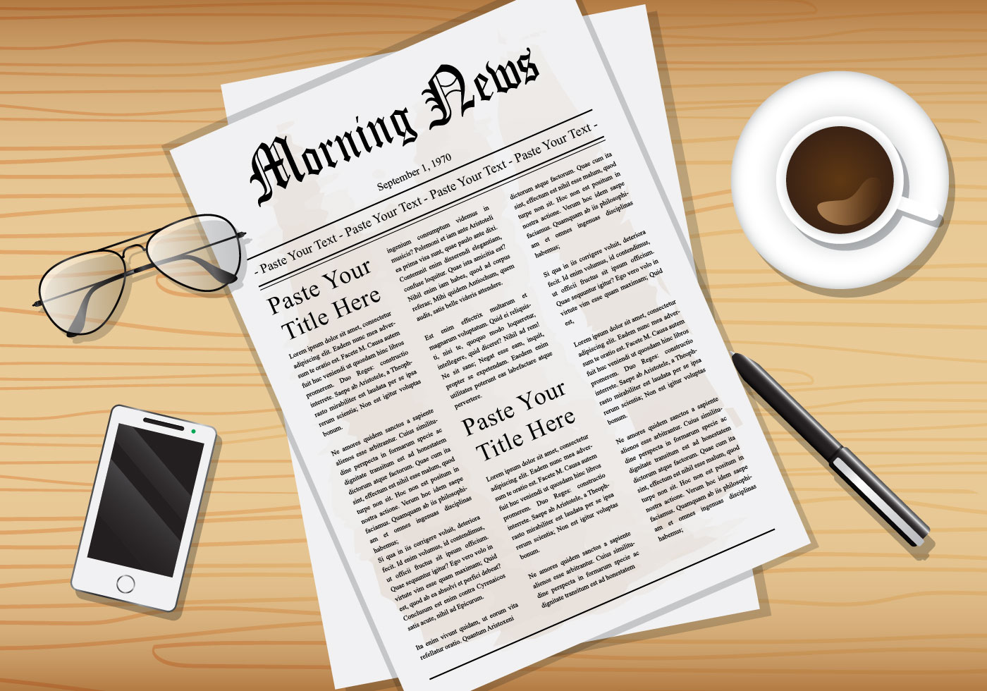 1400x980 Old Newspaper Free Vector Art