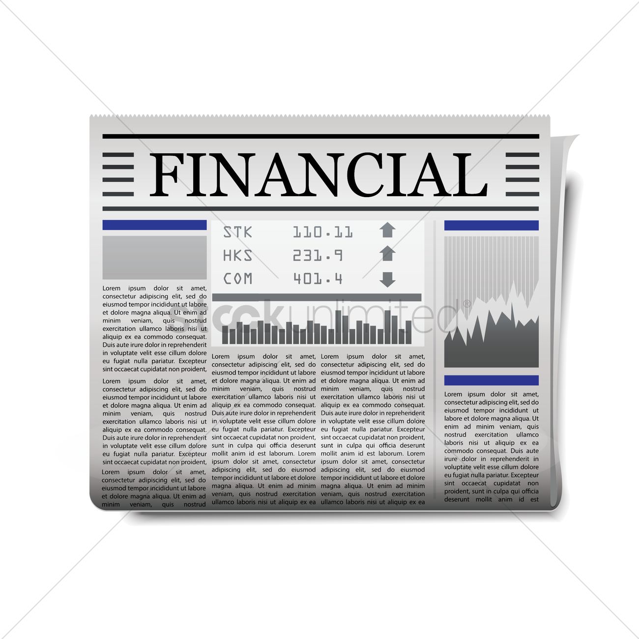 1300x1300 Financial Newspaper Vector Image