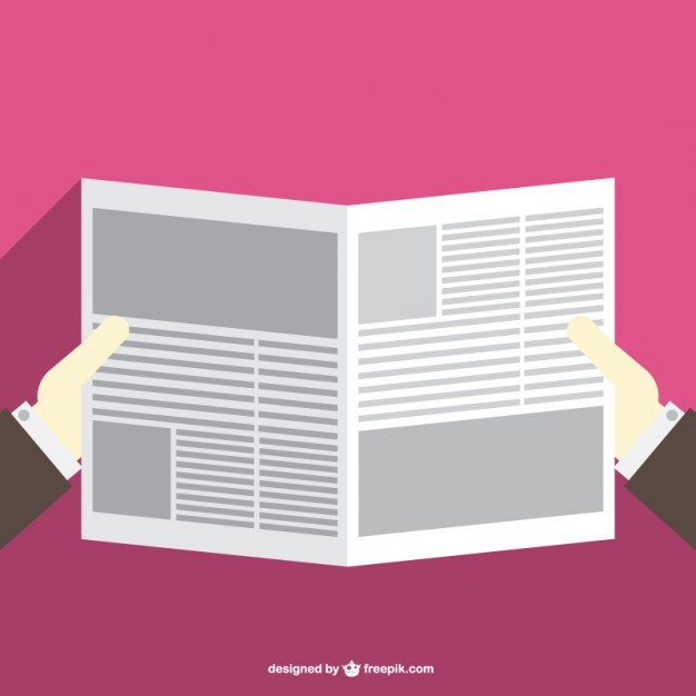 626x626 Man Reading Newspaper Vector Free Download