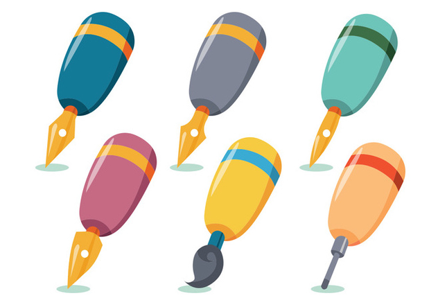 632x443 Pen Nib Vector Set Free Vector Download 358147 Cannypic
