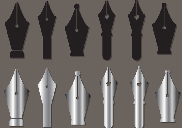 632x443 Pen Nib Vector Set Free Vector Download 373815 Cannypic