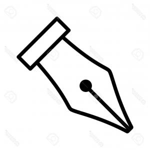 300x300 Photostock Vector Fountain Pen Nib Or Tip For Writing Line Art