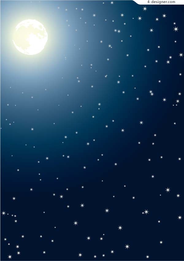 600x849 4 Designer Deep Night Sky Vector Material