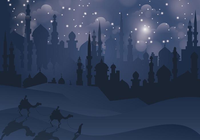 700x490 Free Arabian Nights Vector Illustration