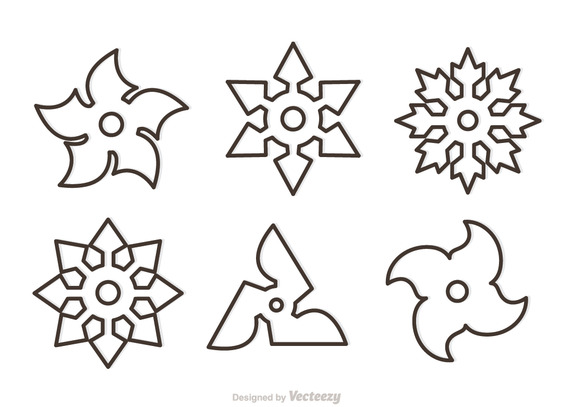 572x407 Outline Ninja Star Vector Free Vector Download In .ai, .eps