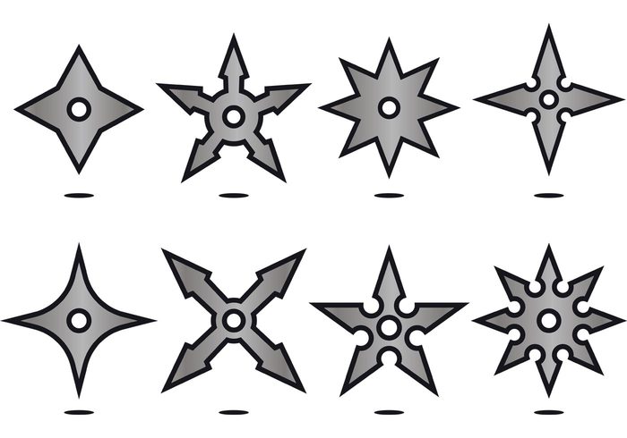 700x490 Silver Ninja Throwing Star Icon Vectors 147970