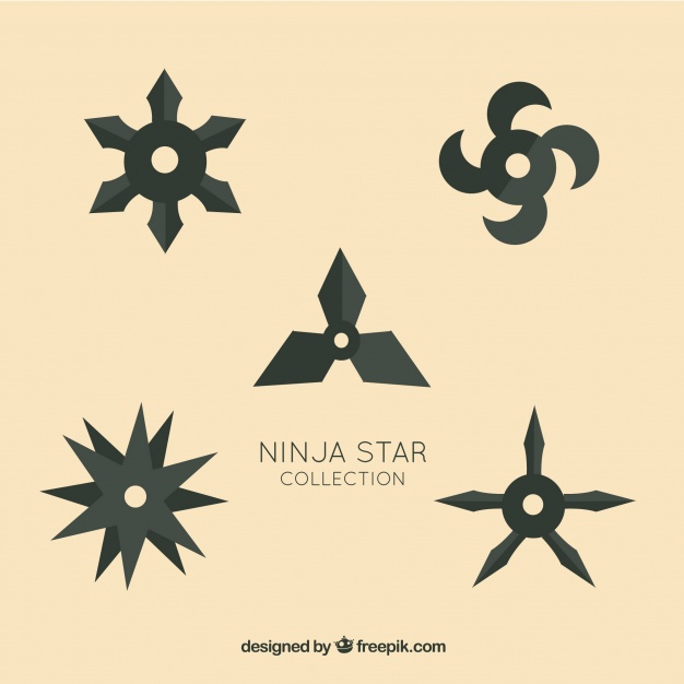 626x626 Trditional Ninja Star Collection With Flat Design Vector Free