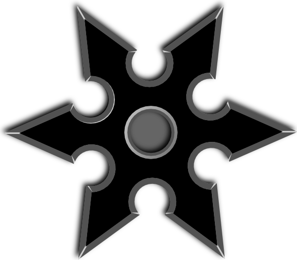 600x526 Vector Banner Royalty Free Ninja Star Silhouette Free