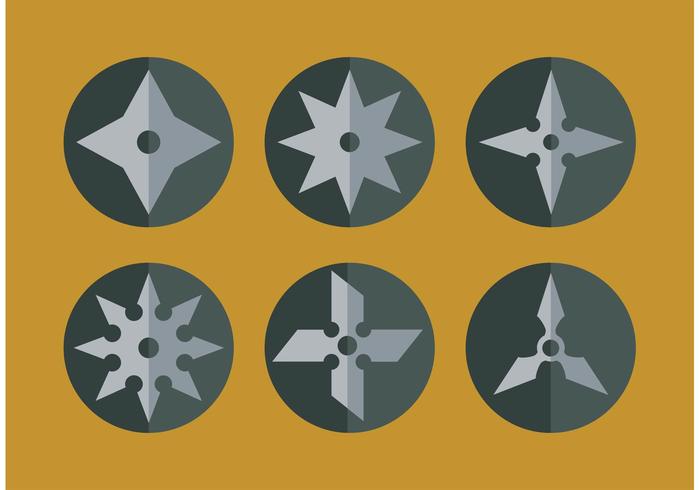 700x490 Flat Ninja Throwing Star Vectors
