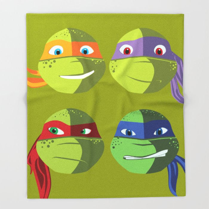 700x700 Teenage Mutant Ninja Turtles Vector Art Throw Blanket By