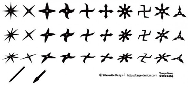 626x293 Ninja Stars. Vector Free Download