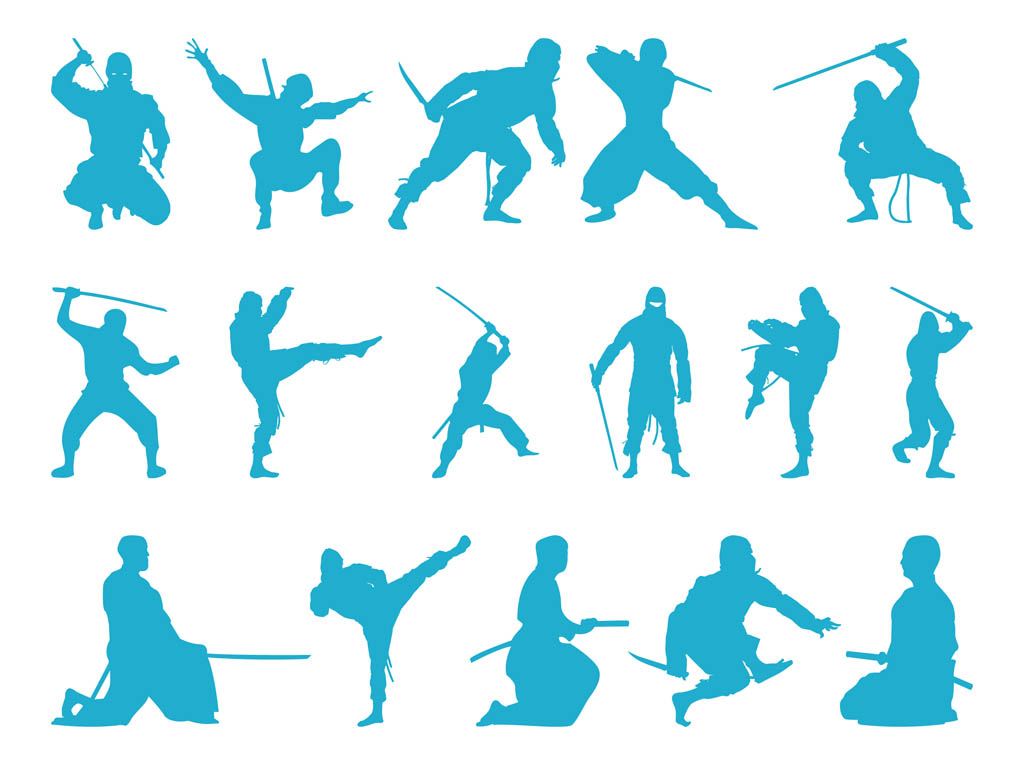 1024x765 Ninjas Silhouettes Vector Art Amp Graphics