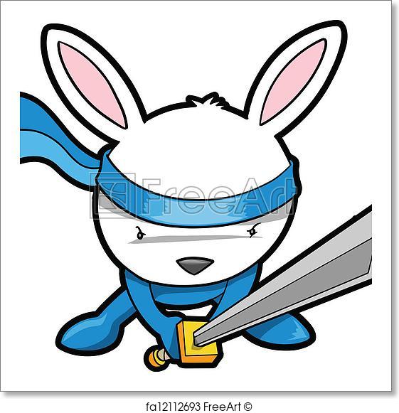 561x581 Free Art Print Of Cute Bunny Rabbit Ninja Vector Freeart