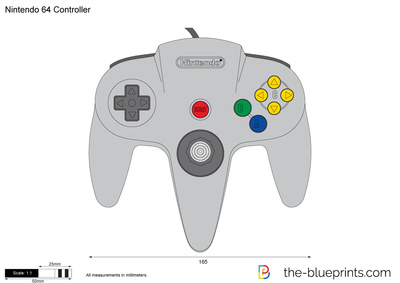 400x283 Nintendo 64 Controller Vector Drawing