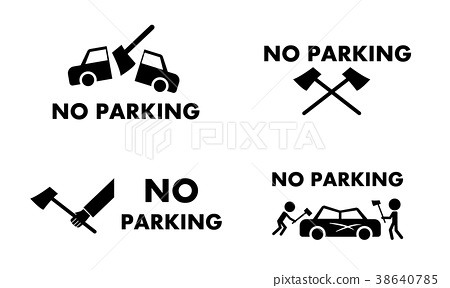 450x288 No Parking Sign And Symbol With Axe Concept Vector