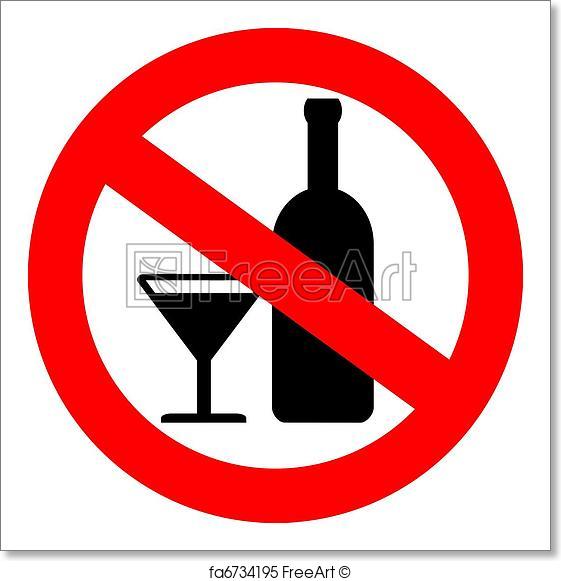 561x581 Free Art Print Of Vector No Alcohol Sign Freeart Fa6734195