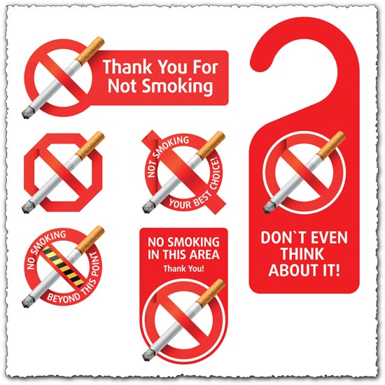550x550 No Smoking Vector Labels