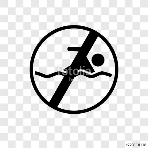 500x500 No Swimming Vector Icon Isolated On Transparent Background, No