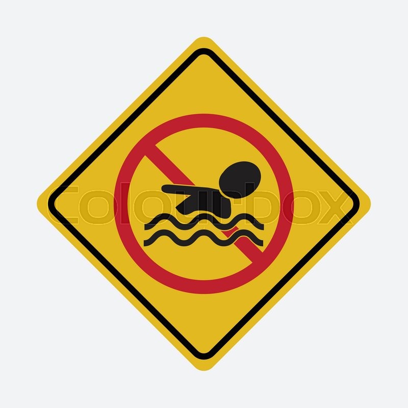 800x800 No Swimming Warning Signs. Vector Illustration Stock Vector