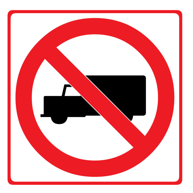 660x660 No Trucks Vector Road Sign