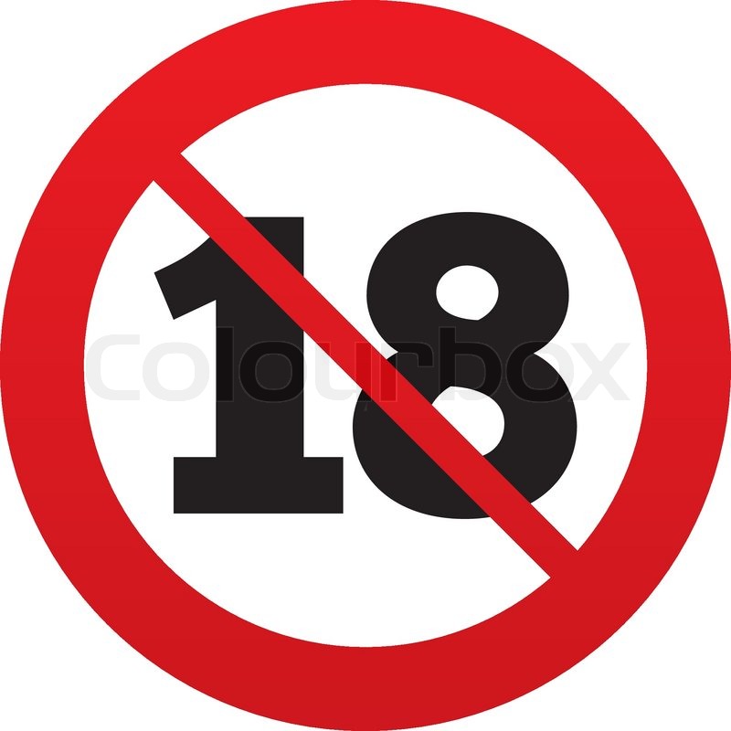 800x800 No 18 Years Old Sign. Adults Content Icon. Red Prohibition Sign
