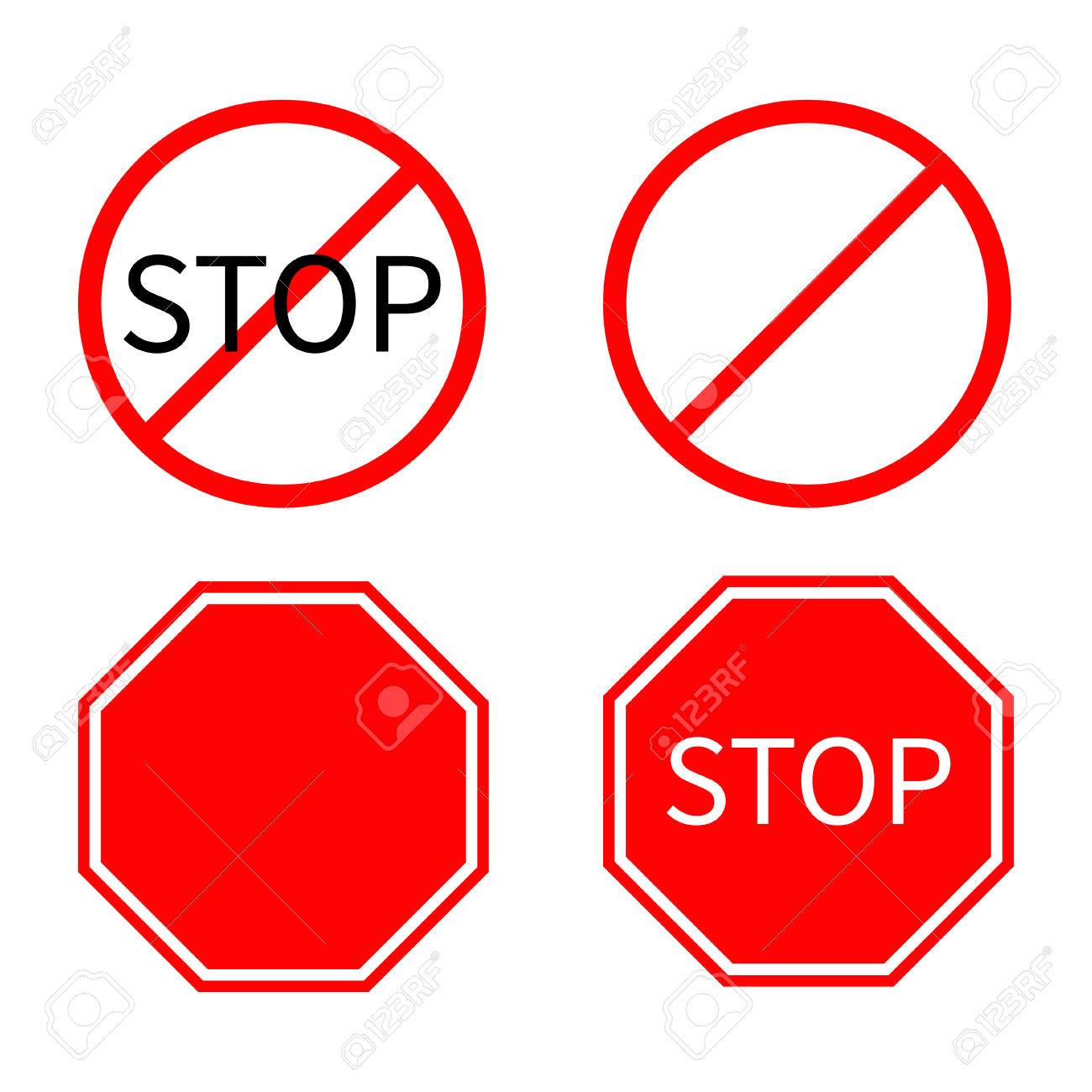 1300x1300 Prohibition No Symbol Red Round Stop Sign Template Vector 7697541