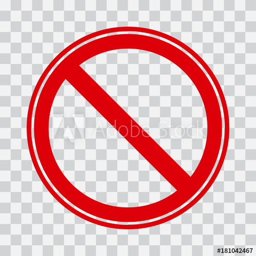 500x500 Red Stop Icon On Transparent Background. No Symbol. Vector